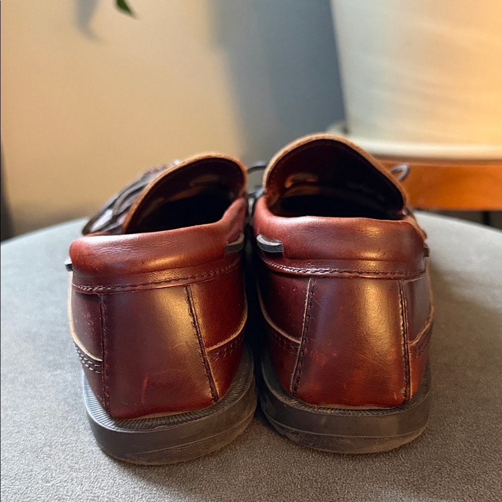 Minnetonka Driver Leather Mens 8.5 Loafers Burgundy Leather - Picture 4 of 9